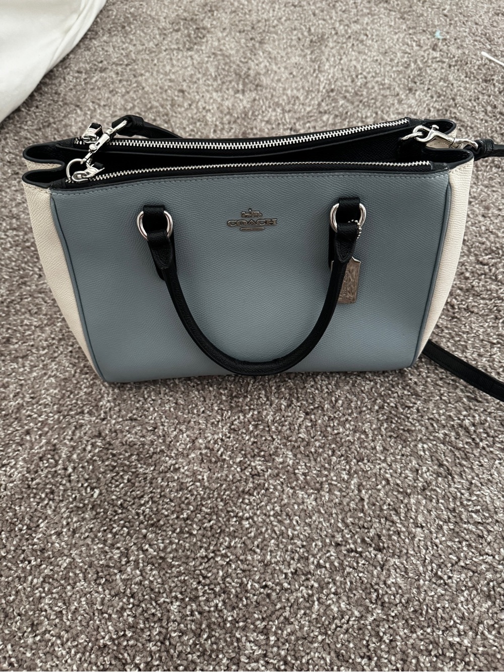 Coach Surrey Carryall color block leather